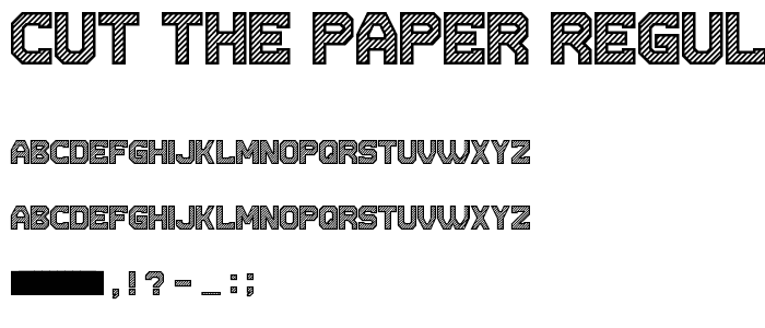 Cut the paper Regular font